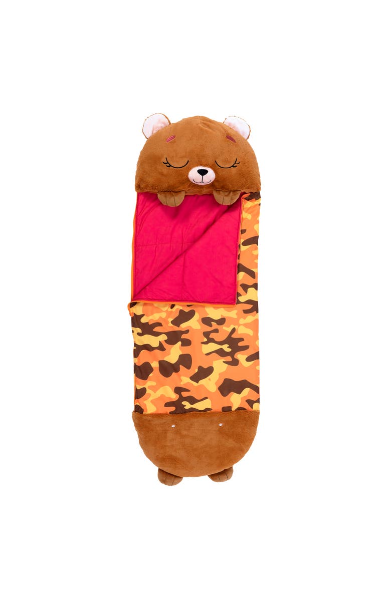 Happy Nappers Pillow & Sleepy Sack, Large Benny The Brown Bear 7+, Main, color, Brown