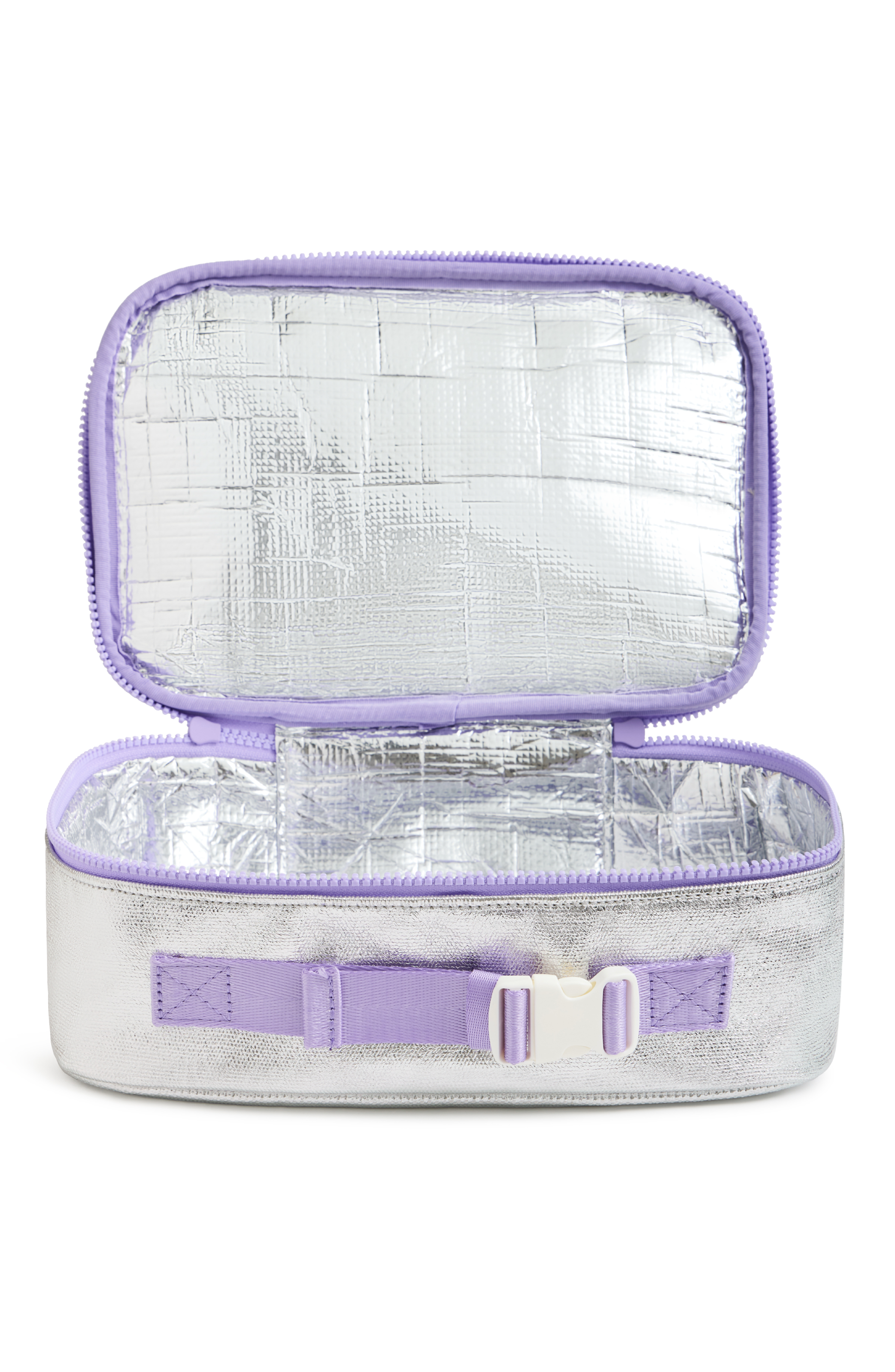 Kids' Metallic Canvas Lunchbox, Alternate, color, Metallic Multi