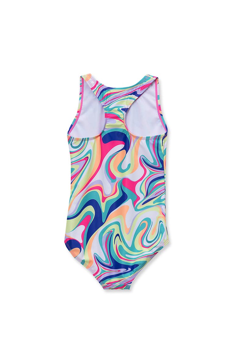 Lands' End Girls Terry Zip Front Top and Shorts Cover Up Set, Alternate, color, Marble Swirl/Multi