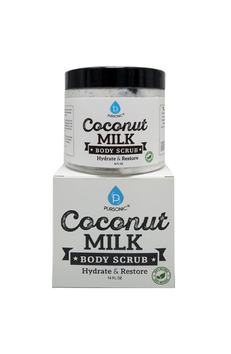 PURSONIC 100% Natural Coconut Milk Body Scrub 14oz, Alternate, color, White