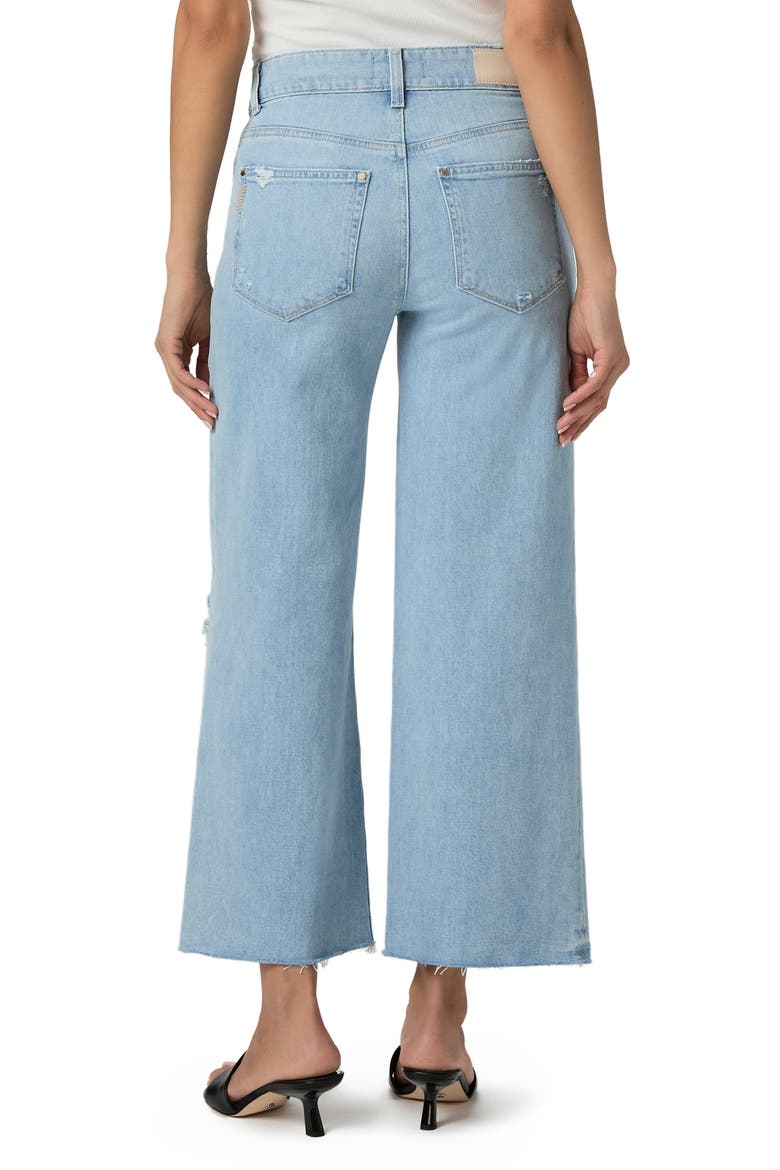 Sasha Ankle Crop Raw Hem Wide Leg Jeans, Alternate, color, MAEVE DESTRUCTED