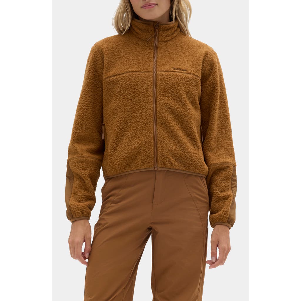 Halfdays Chapelle Water Repellent Fleece Jacket In Brown