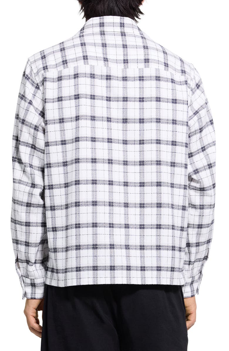 Theory Lightweight Ridge Check Button-Up Shirt, Alternate, color, Black Multi