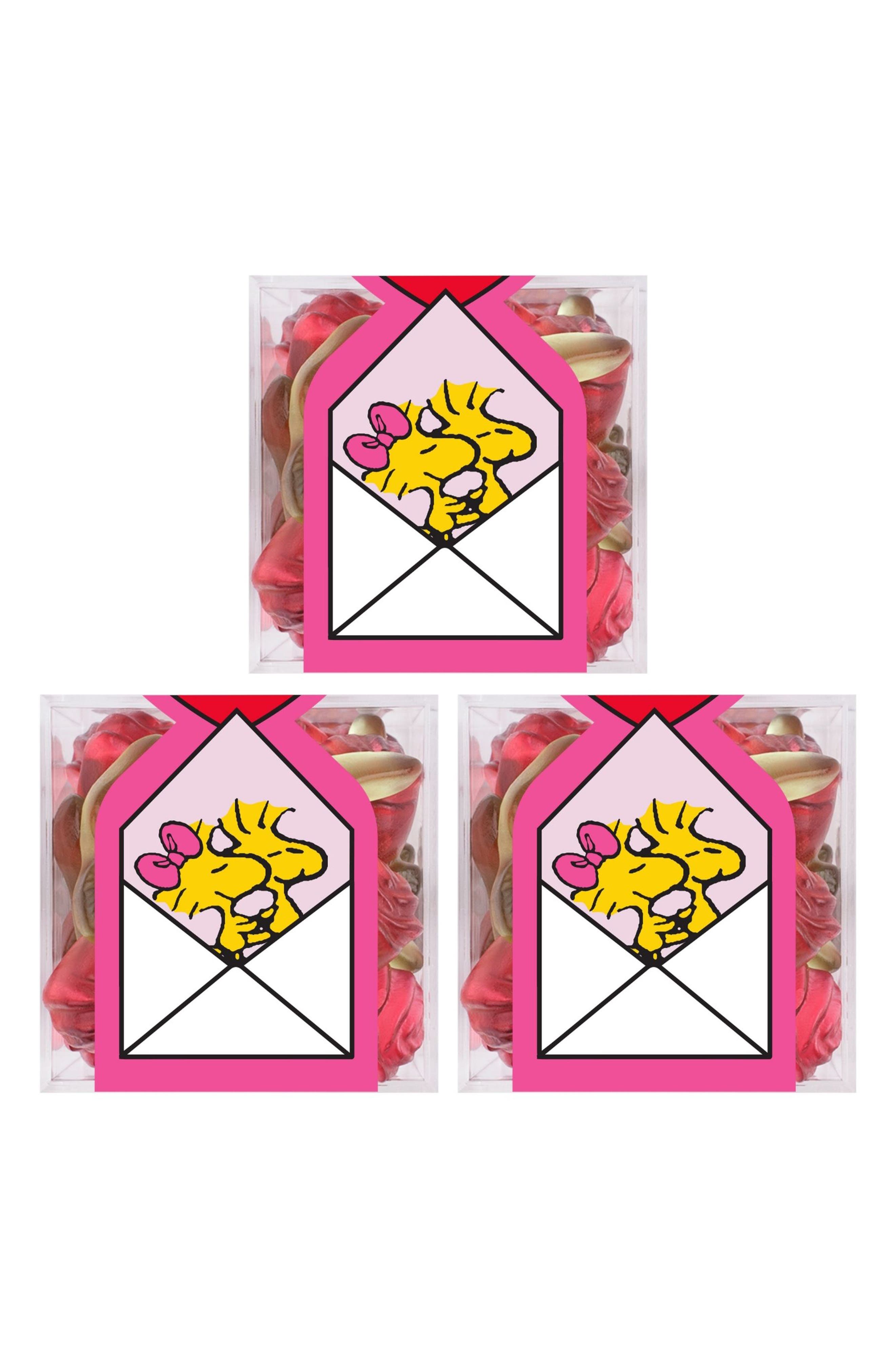 sugarfina x Peanuts™ Woodstock Set of 3 Long Stem Roses Candy Cubes