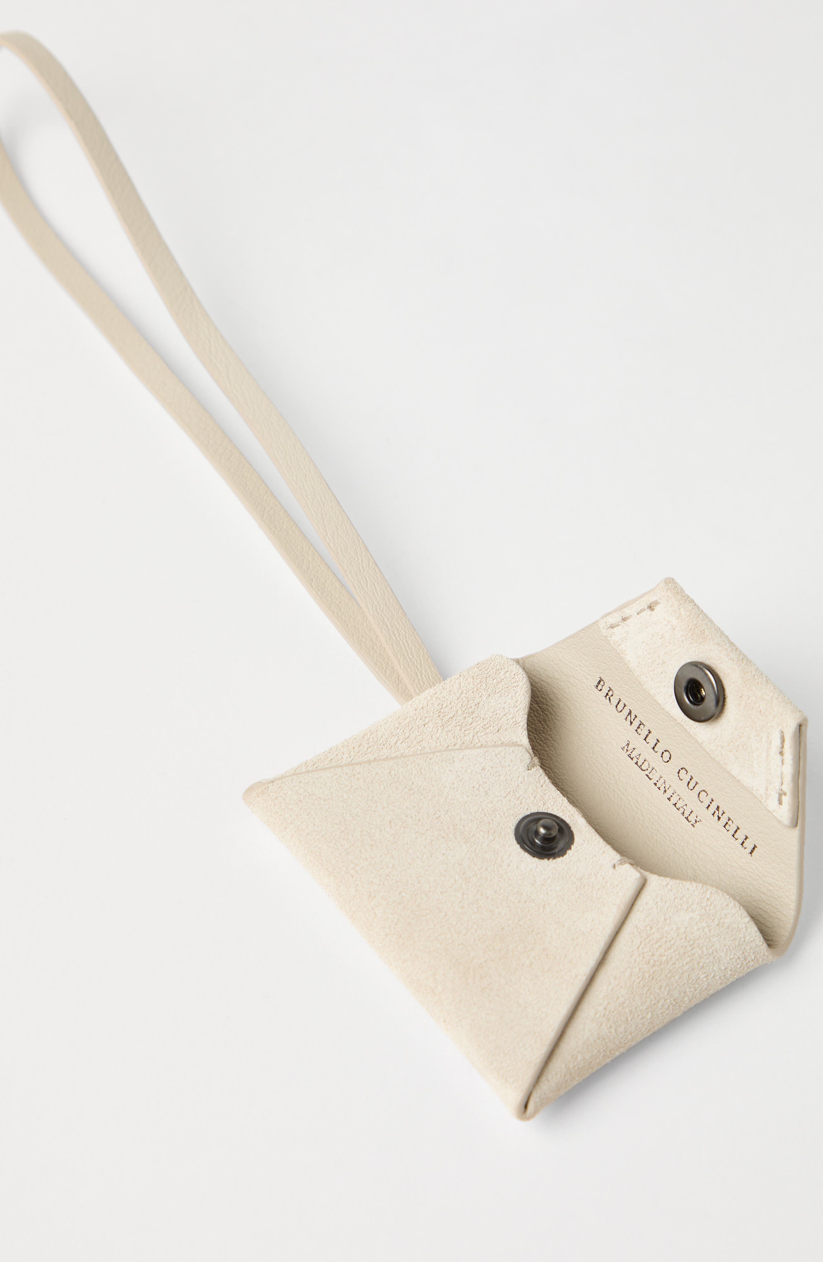 Brunello Cucinelli Suede handbag charm, Alternate, color, Ivory