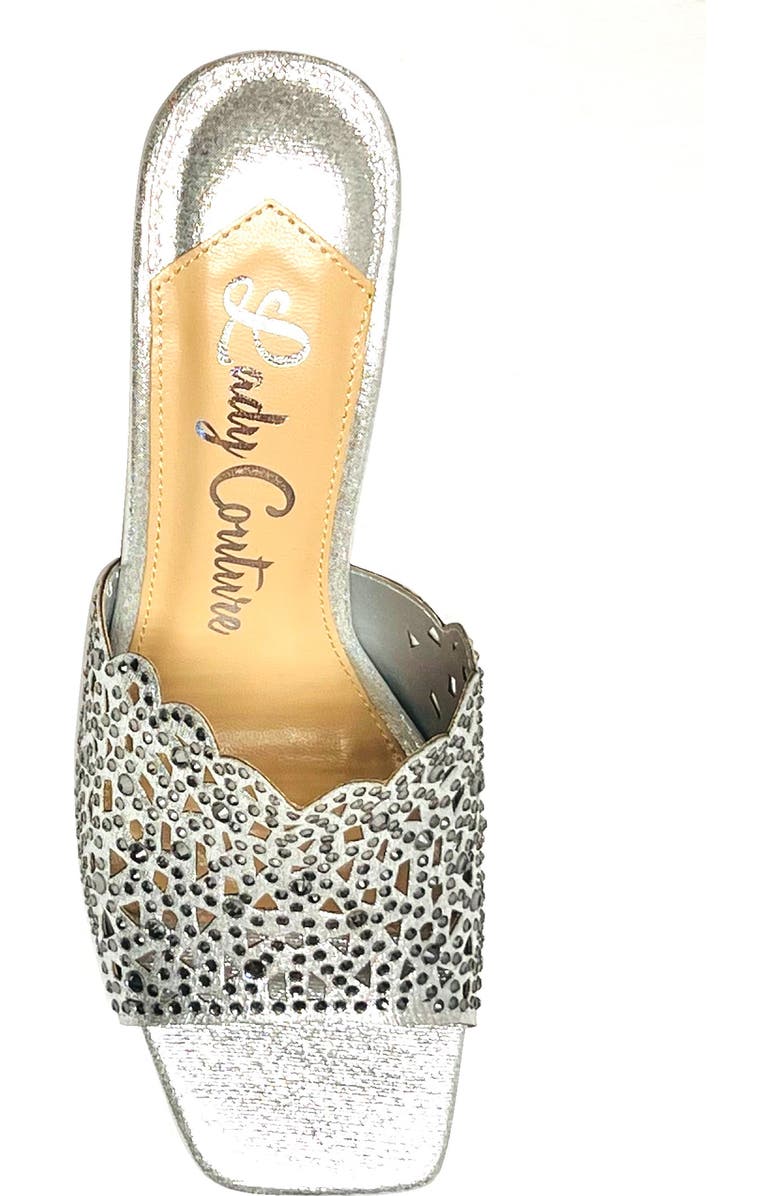 LADY COUTURE Rhinestone Laser Cut Sandal, Alternate, color, Silver