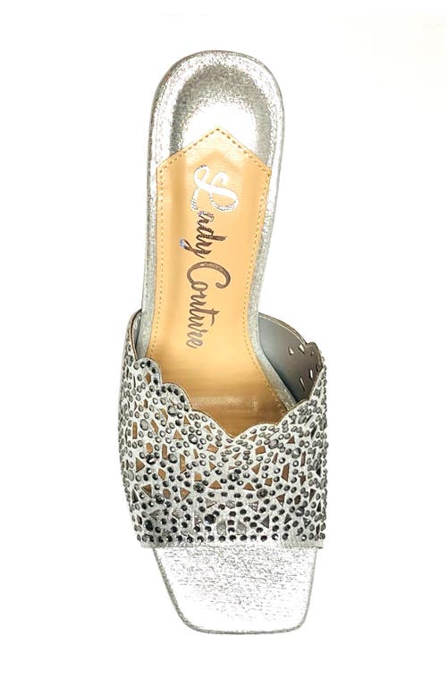 Lady Couture Fairy Studded Scallop Metallic Sandals In Silver