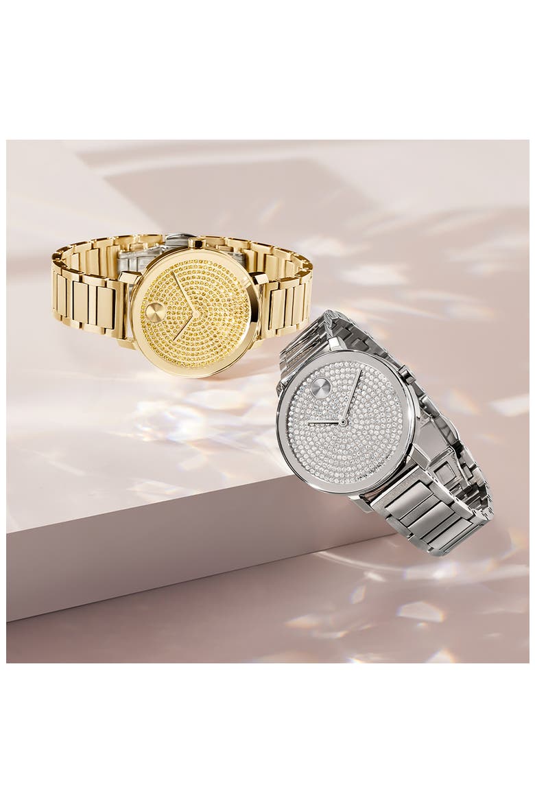 Bold Evolution 2.0 Crystal Bracelet Watch, 34mm, Alternate, color, SILVER