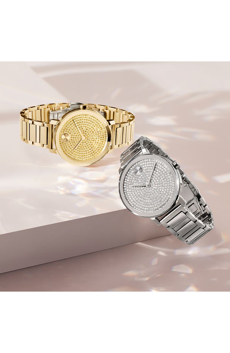 Movado Bold Evolution 2.0 Crystal Bracelet Watch, 34mm, Alternate, color, Silver