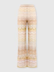 Missoni Wide-leg Trousers In Viscose Chevron Lamé With Sequins