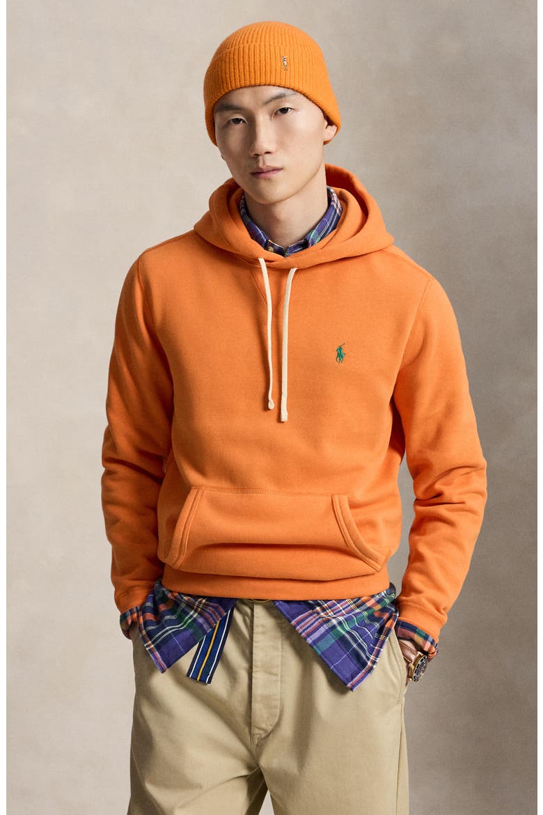 Cotton Blend Fleece Hoodie, Alternate, color, ORANGE