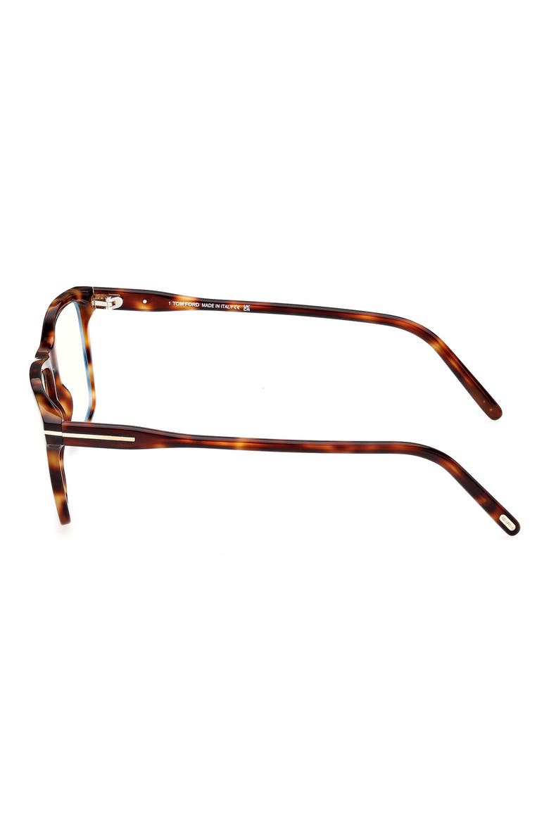 56mm Square Blue Light Blocking Glasses, Alternate, color, BROWN HAVANA