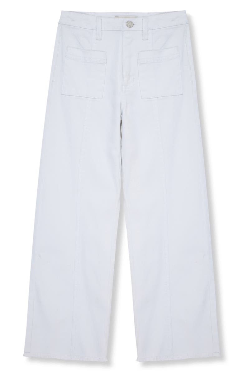 Habitual Kids Kids' Frayed Patch Pocket Wide Leg Jeans, Main, color, White