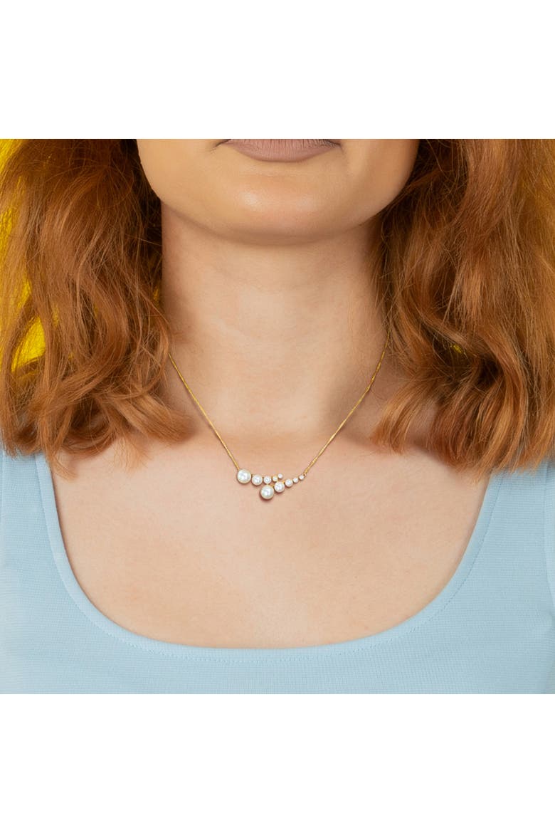 Graduated Cultured Pearl Necklace 14k, Alternate, color, Yellow Gold