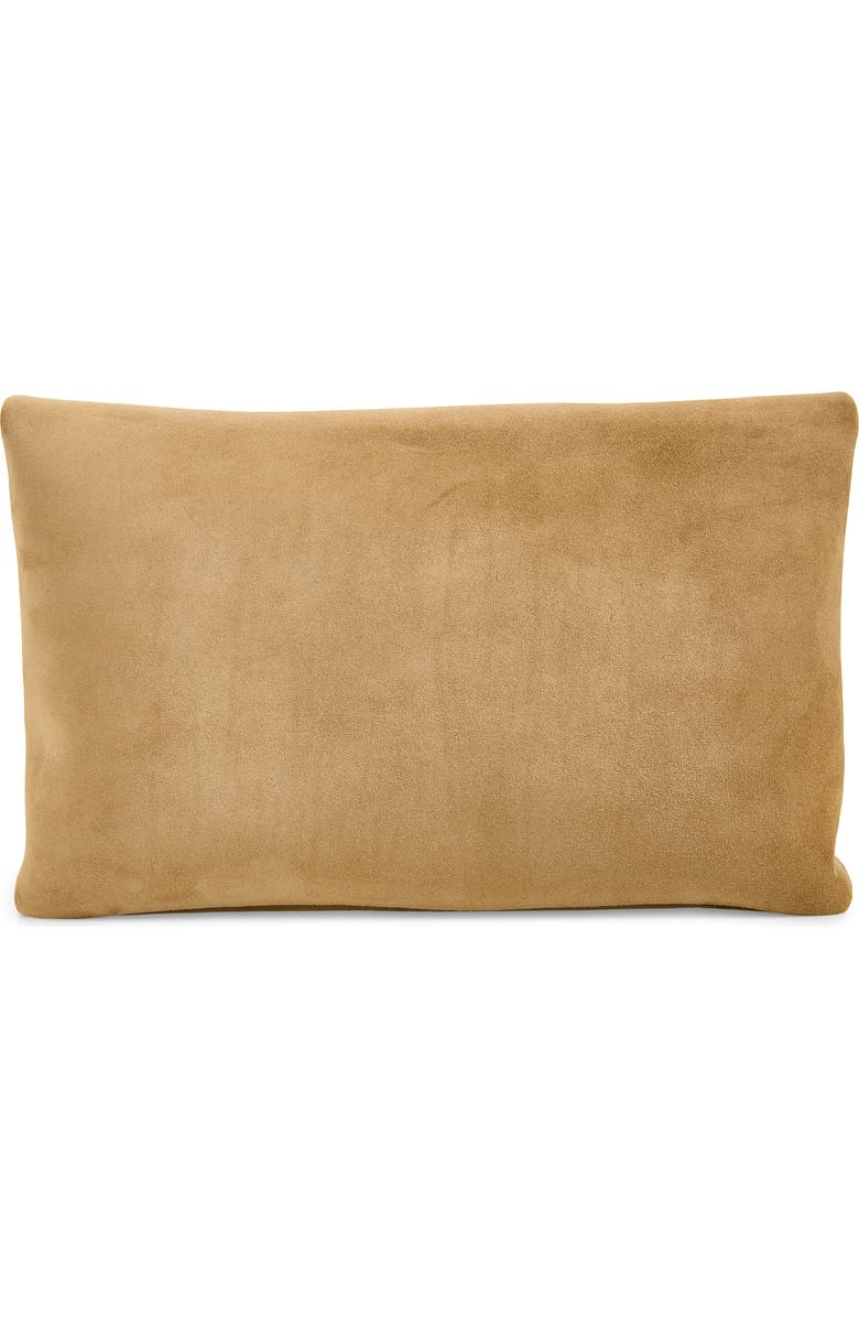 Saint Laurent Large Cassandre Suede Envelope Clutch, Alternate, color, Light Cumin