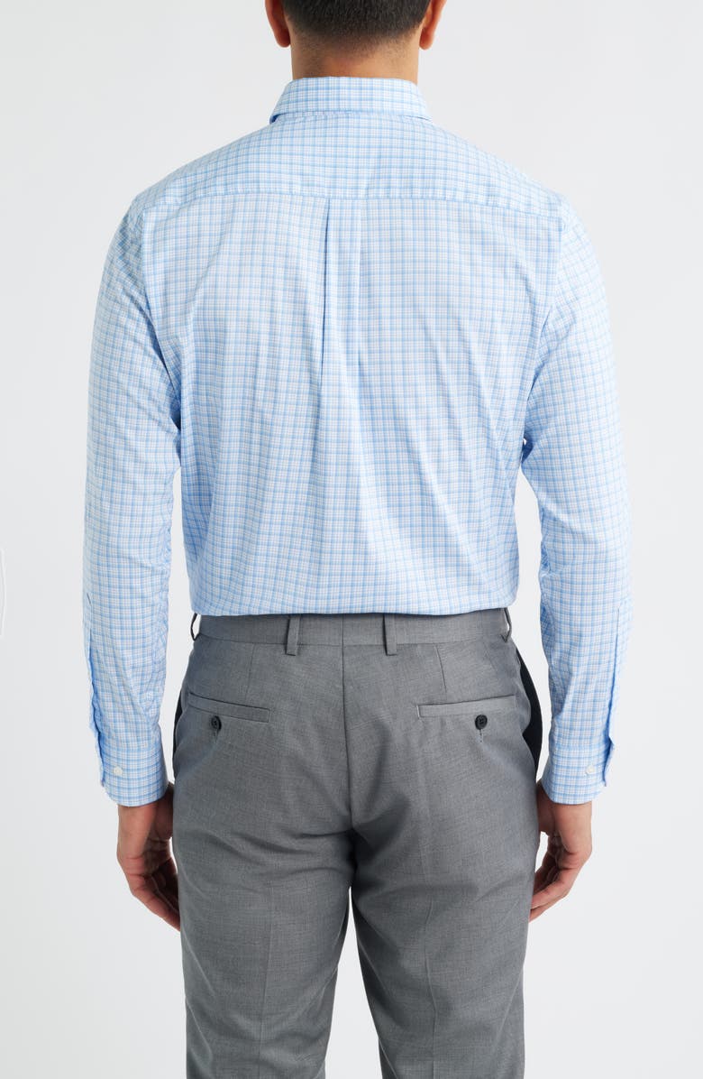 Peter Millar Crown Lite Shadow Check Performance Twill Button-Down Shirt, Alternate, color, Cottage Blue