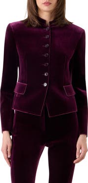 Akris Deva Fitted Velvet Neoprene Jacket