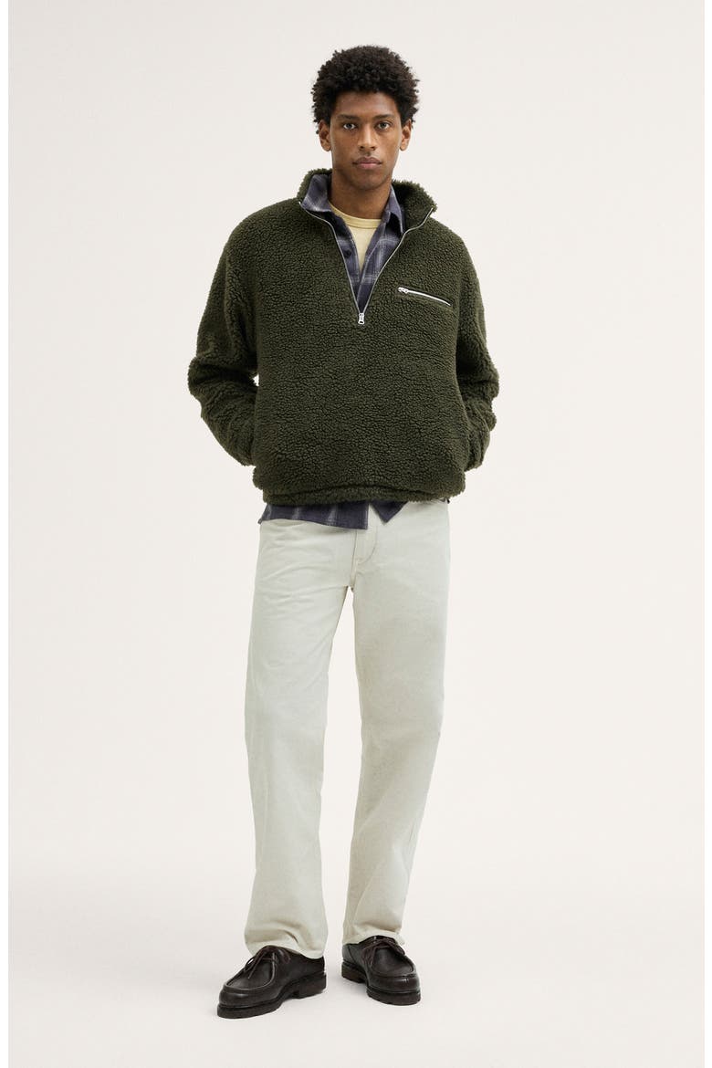 Half-Zip Fleece Pullover, Alternate, color, DRIED OLIVE
