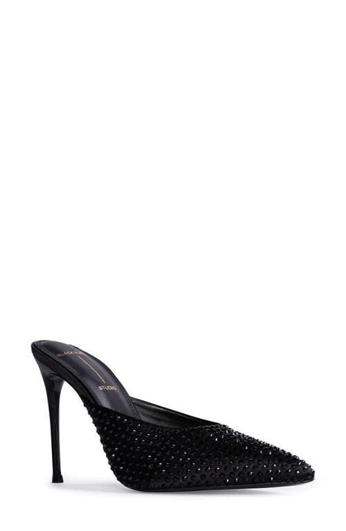 Black Suede Studio Women's Luv 100 Crystal-embellished Satin Mule In Black