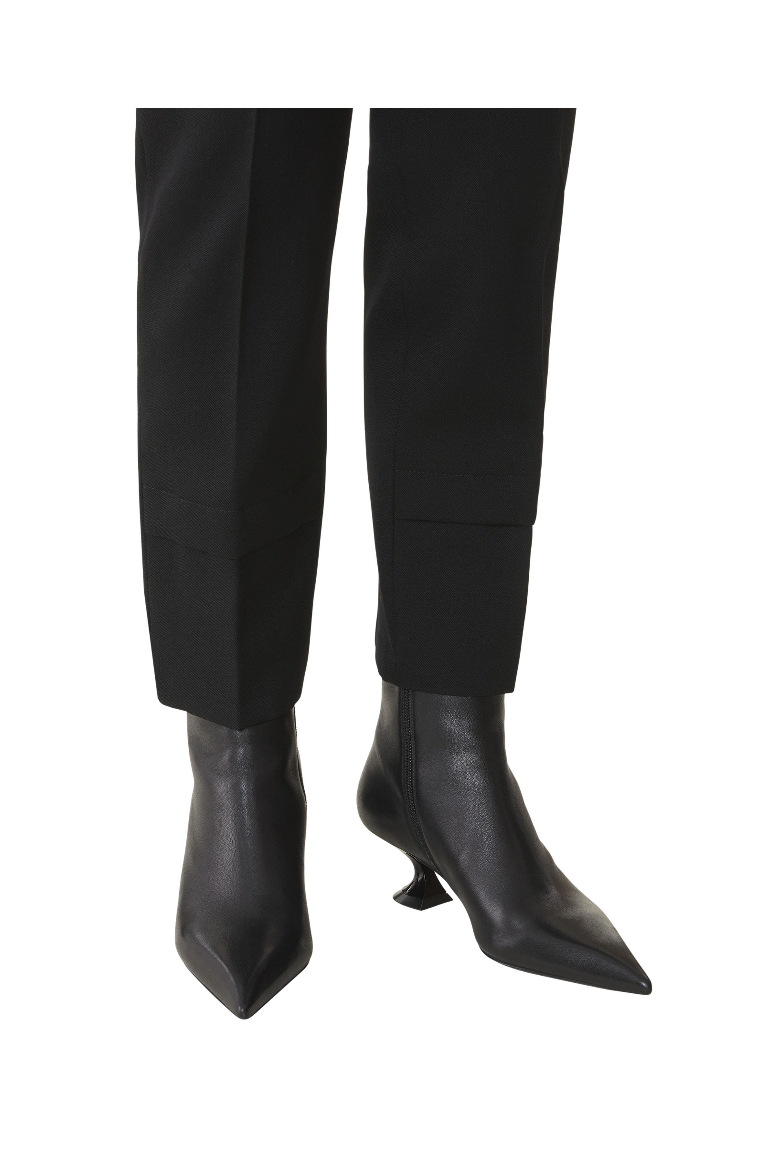 Lanvin Midnight Step Leather Ankle Boot, Alternate, color, Black