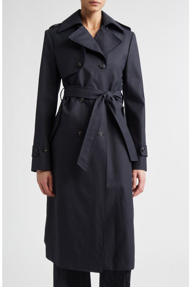 Double Breasted Water Resistant Trench Coat, Main, color, 11 BLUE