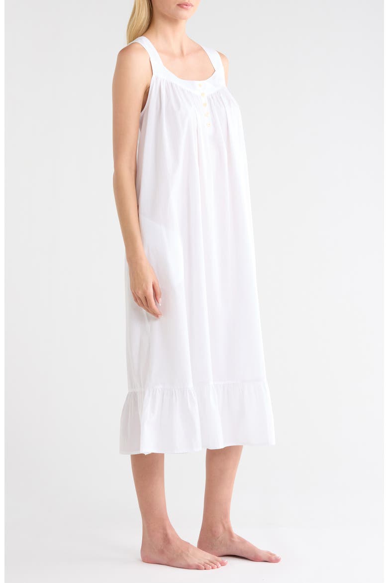 Cotton Shirting Nightgown, Alternate, color, WHITE