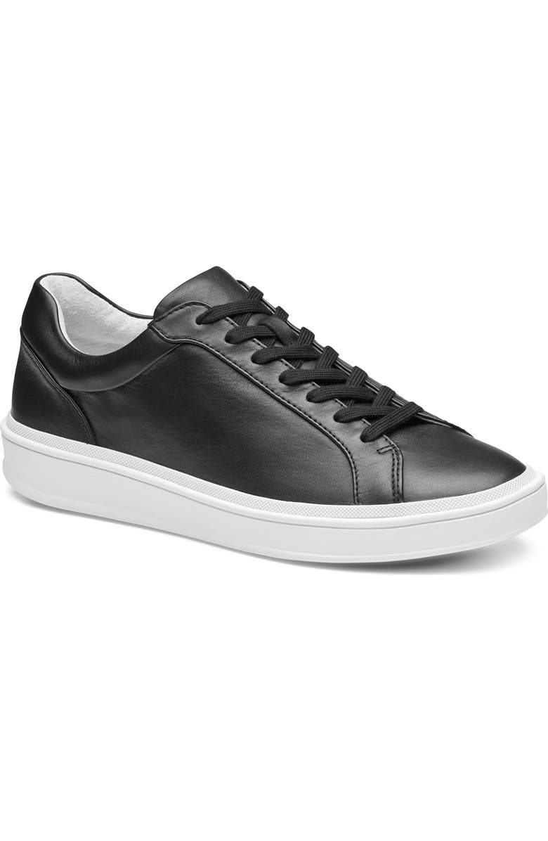Johnston & Murphy Ashley Sneaker, Main, color, Black Nappa Leather