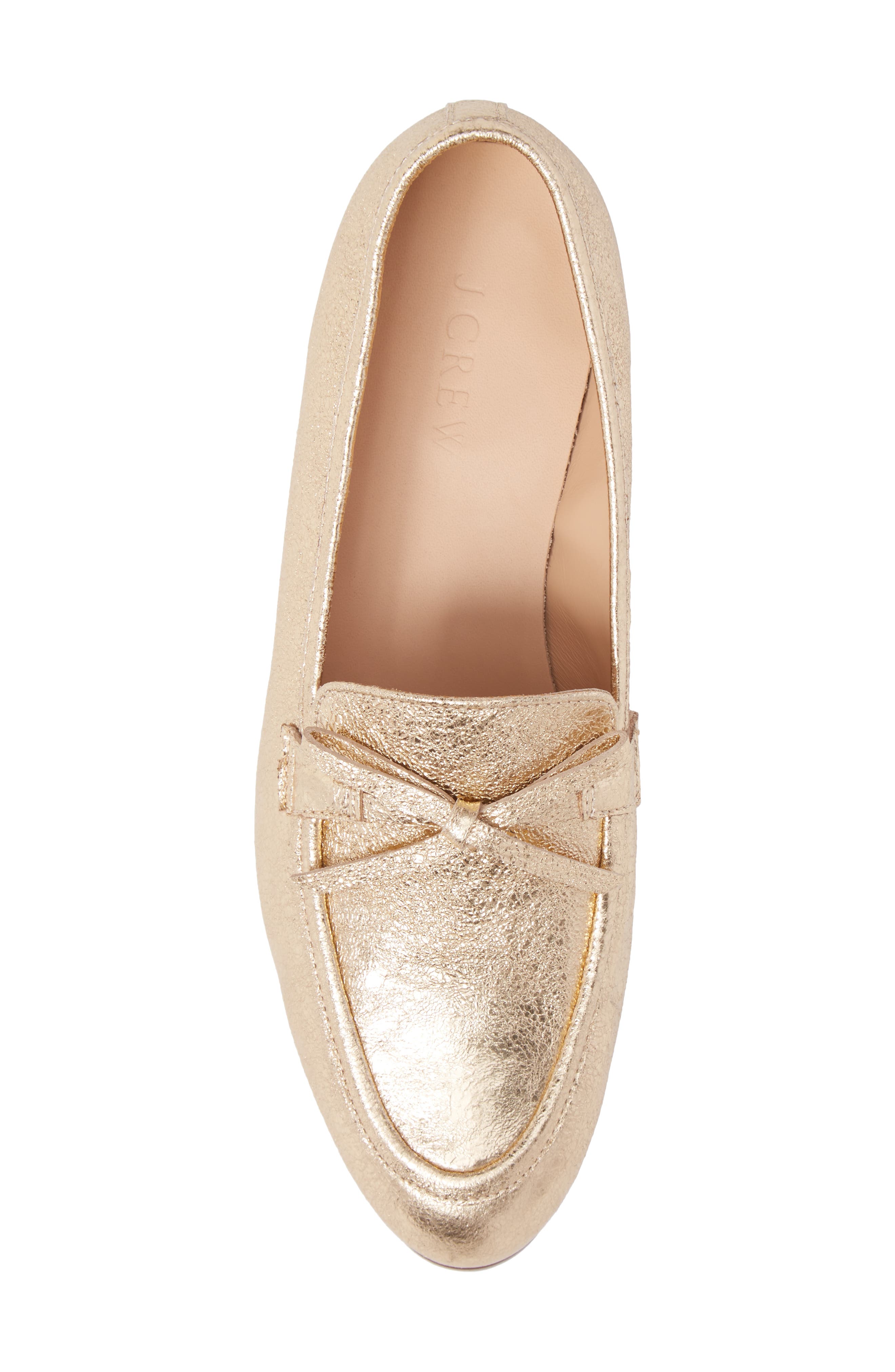 J.Crew J. Crew Metallic Bow Loafer, Alternate, color, 