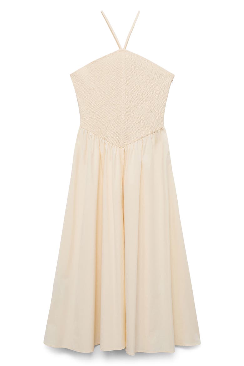 Smocked Sleeveless Midi Dress, Alternate, color, ECRU