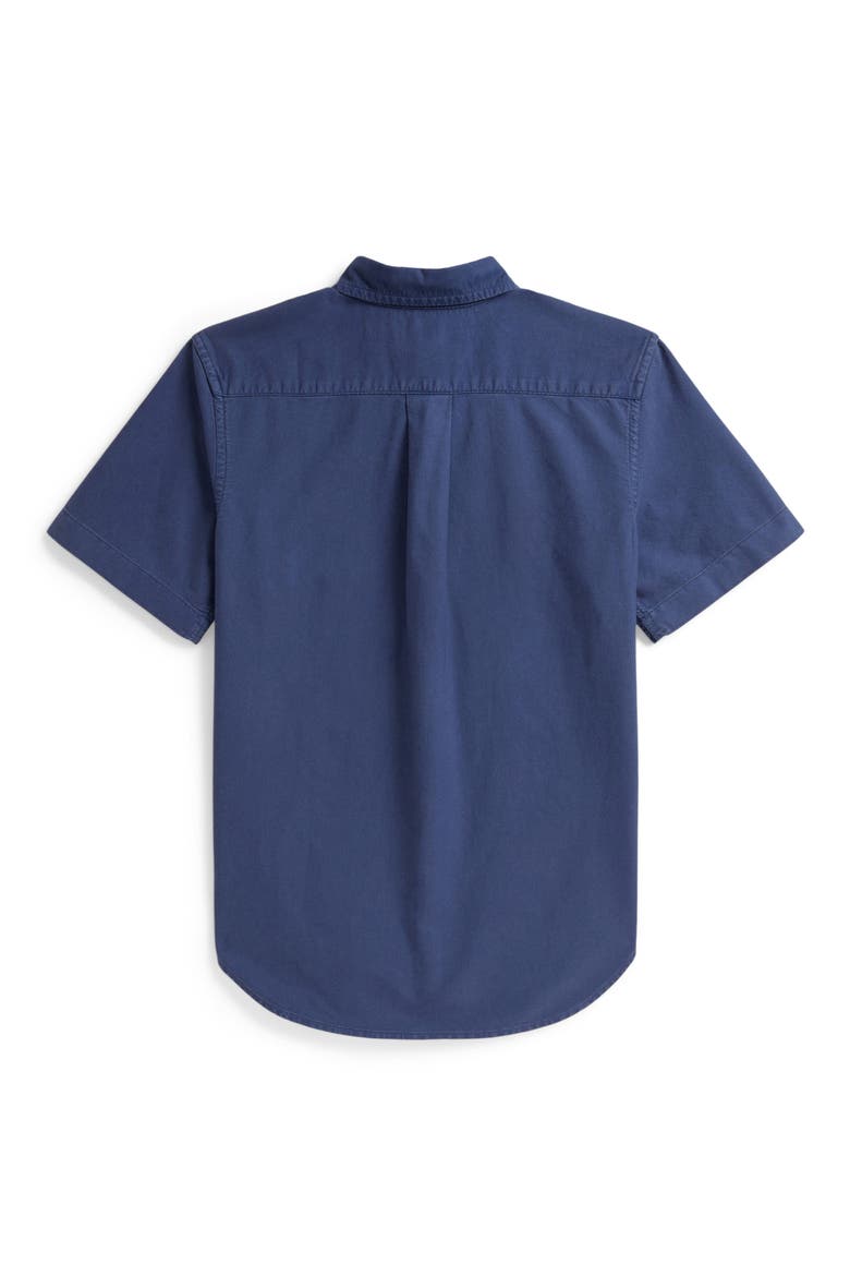 Kids' Short Sleeve Cotton Oxford Button-Down Shirt, Alternate, color, OLD ROYAL