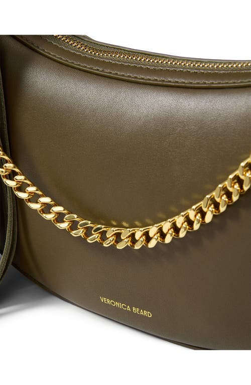Veronica Beard Small Fortune Leather Shoulder Bag In Green