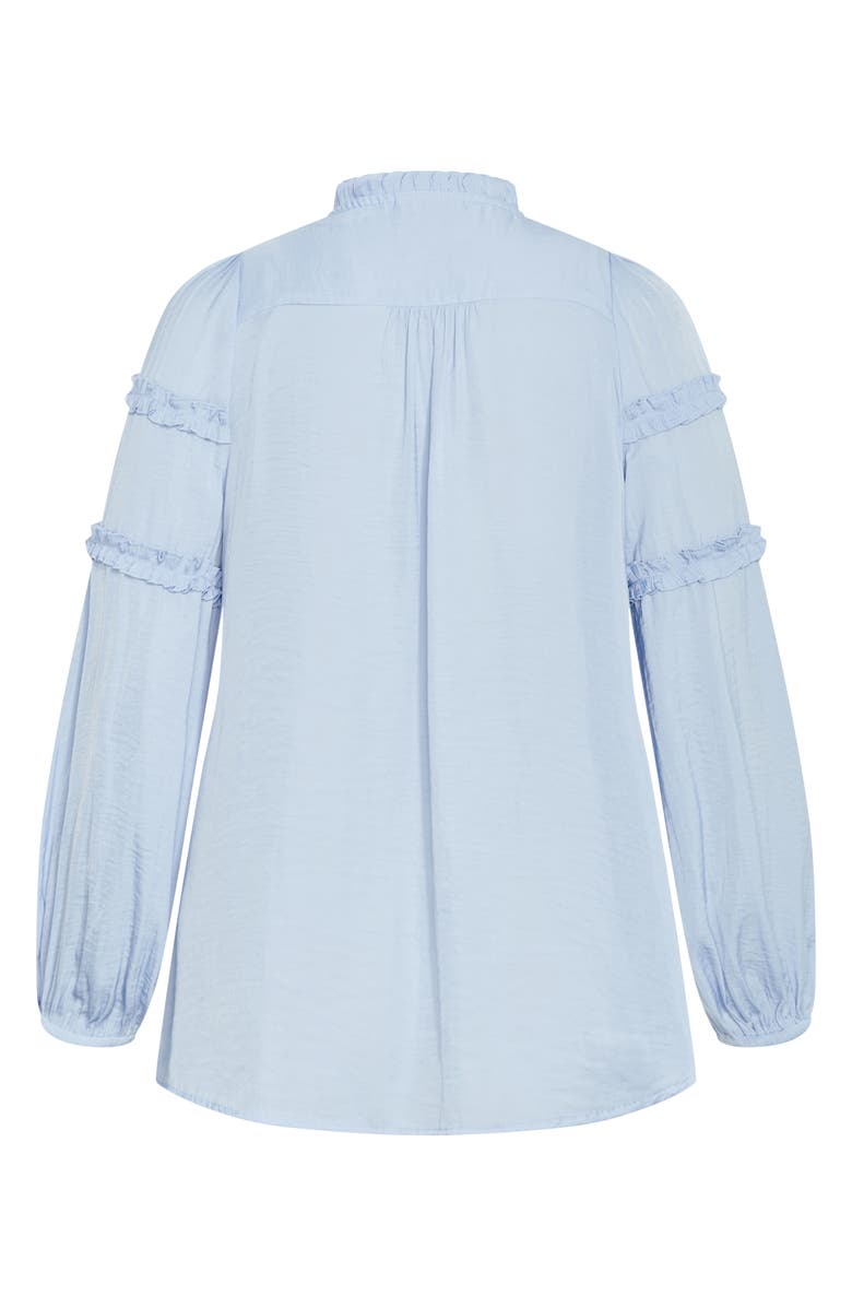 City Chic Drama Queen Ruffle Top, Alternate, color, Sky