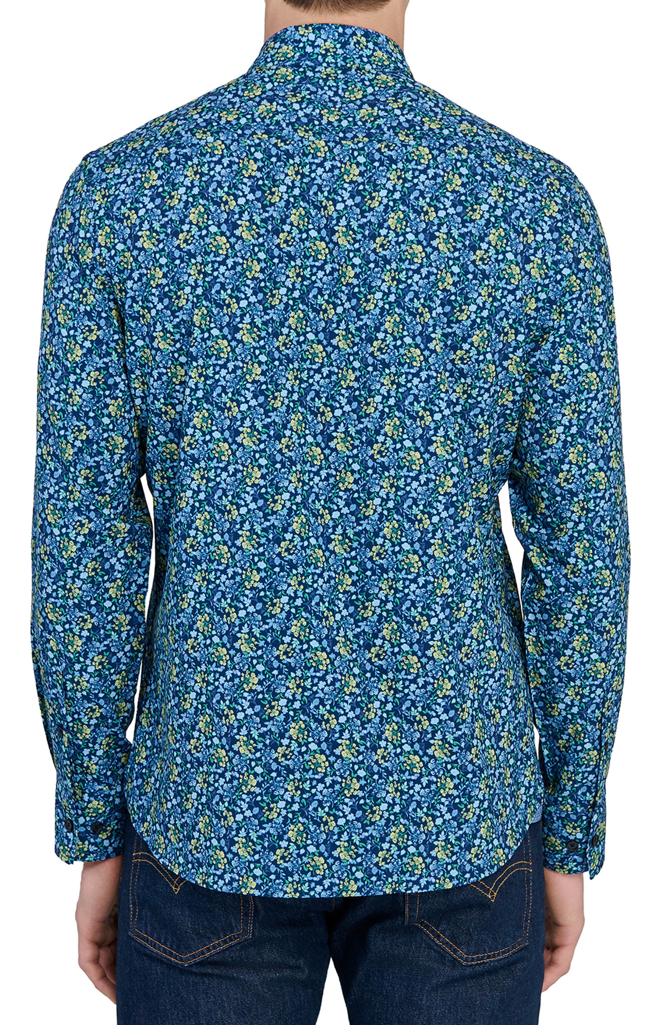 Fancy Floral Stretch Button-Up Shirt - image 2
