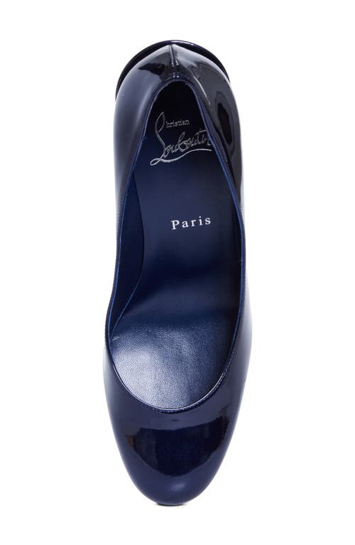 Christian Louboutin Stylish Block Heel Round Toe Pumps In Blue