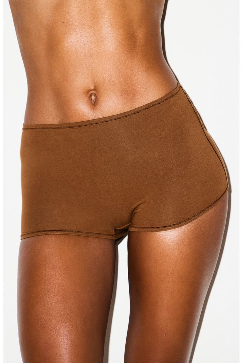 Stretch Cotton Jersey Boyshorts, Alternate, color, CHAI