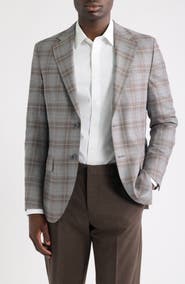 Peter Millar Hyperlight Grey Plaid Wool Sport Coat