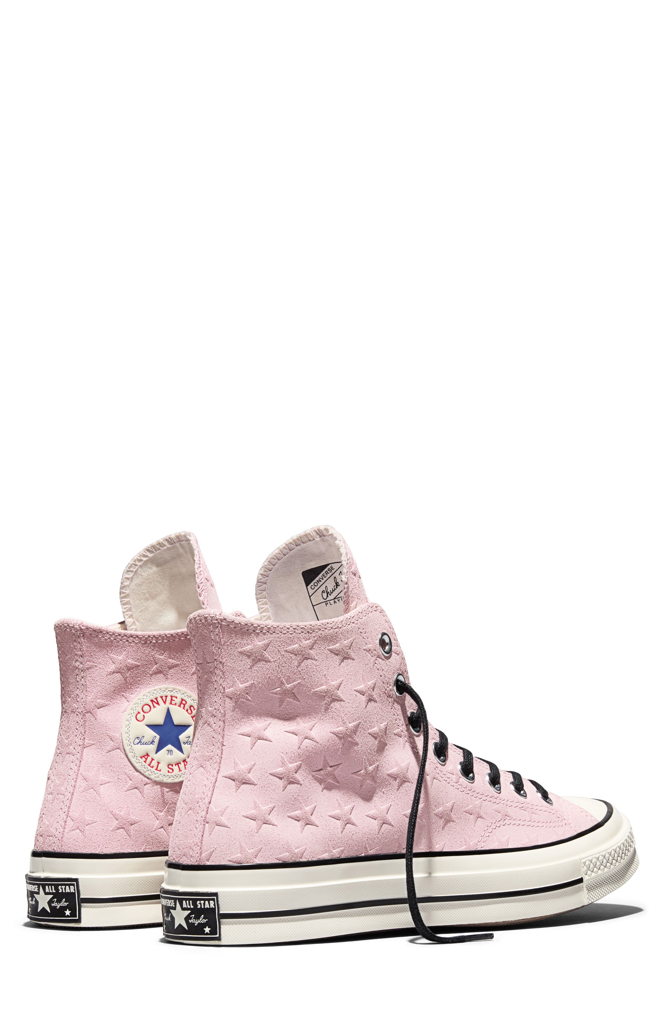 Converse Gender Inclusive Chuck 70 Stars Suede High Top Sneaker, Alternate, color, New Found Bloom/ Egret/ Black