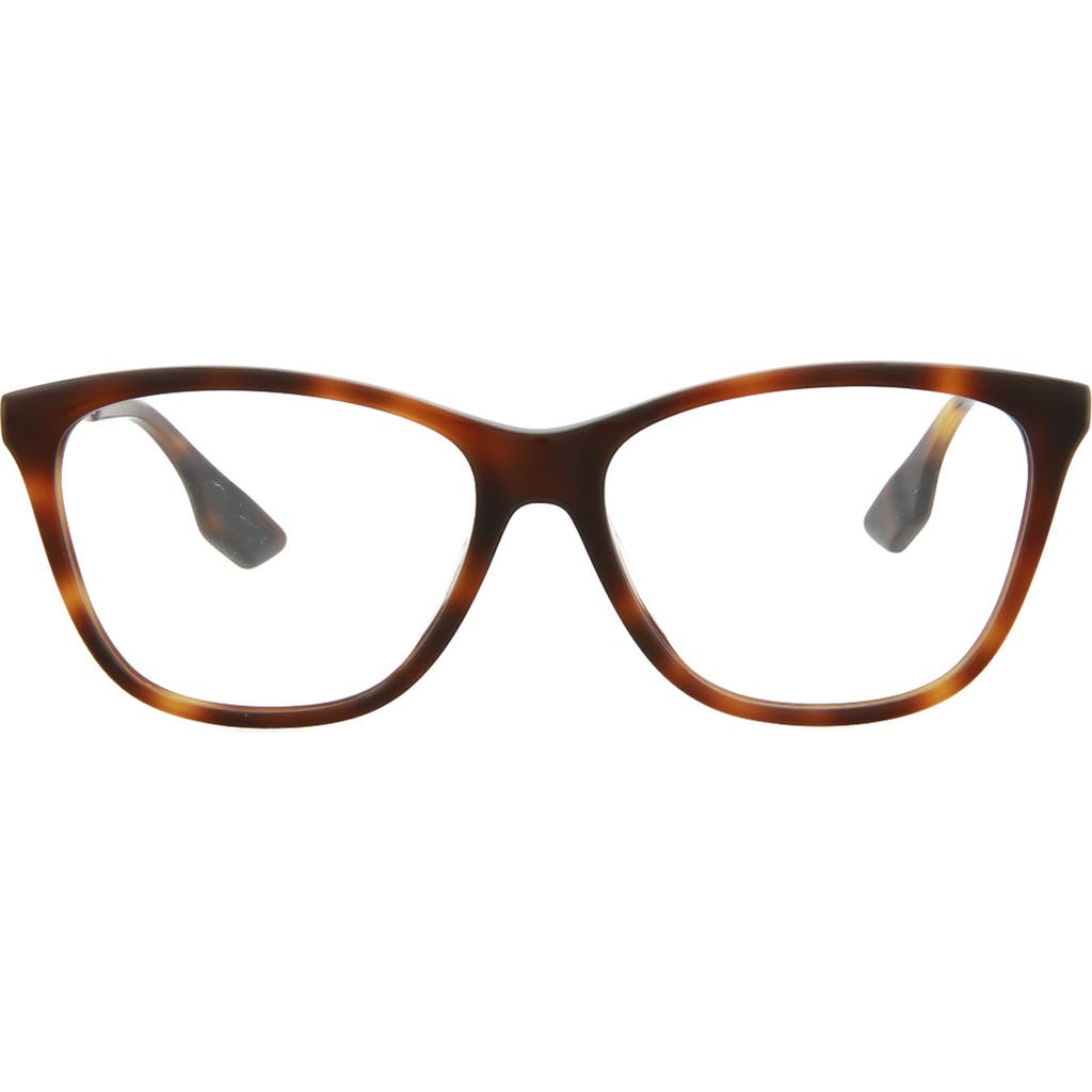 Alexander Mcqueen Mcqueen 54mm Core Square Optical Glasses In Avana Gold Transparent