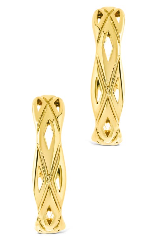 Sterling Forever Esmeralda Abstract Hoop Earrings In Gold