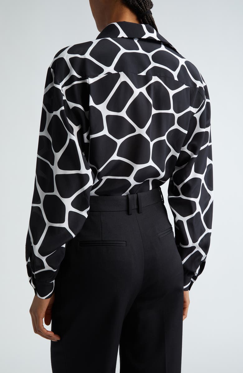 Michael Kors Collection Long Sleeve Silk Button-Up Shirt, Alternate, color,