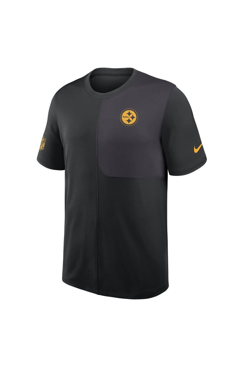 Men's Nike Black Pittsburgh Steelers Sideline UV Performance Coach Shirt, Alternate, color, Black