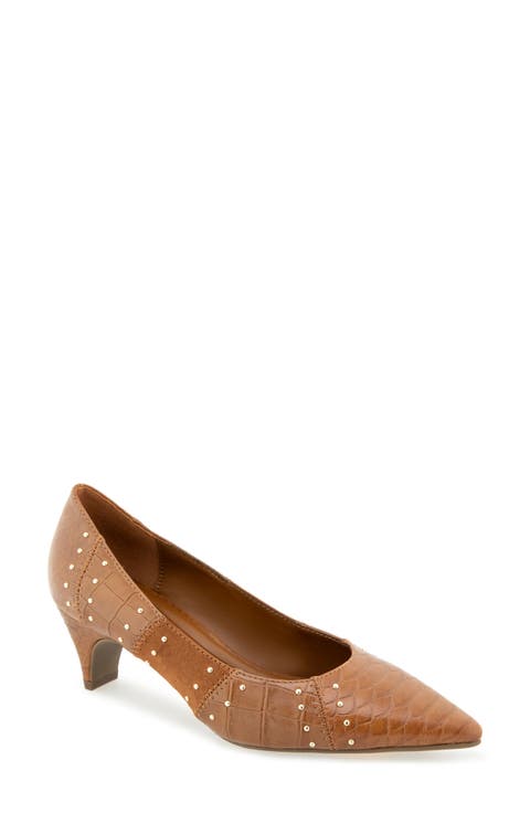 Mandy Croc Embossed Faux Leather Pump