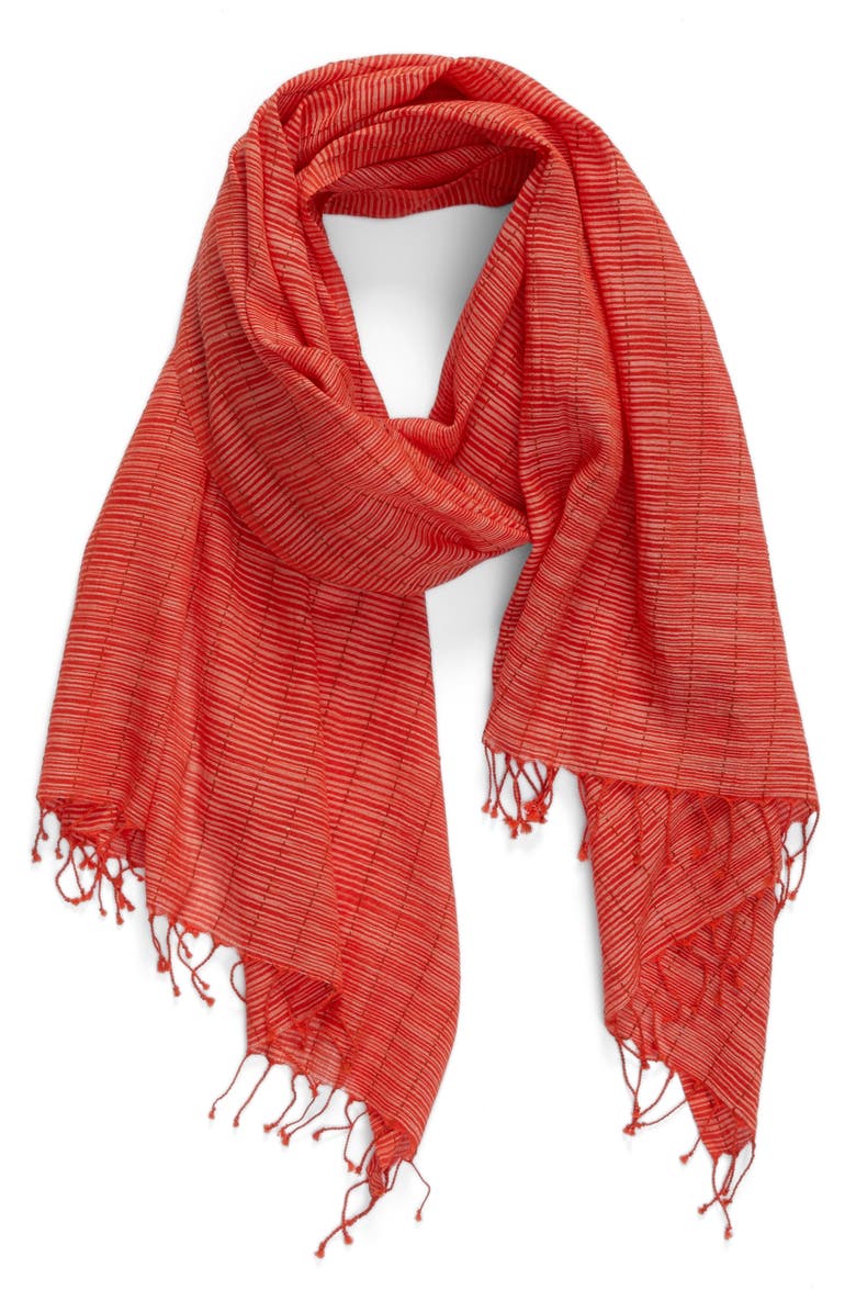 Eileen Fisher Stripe Organic Cotton Scarf, Alternate, color, 