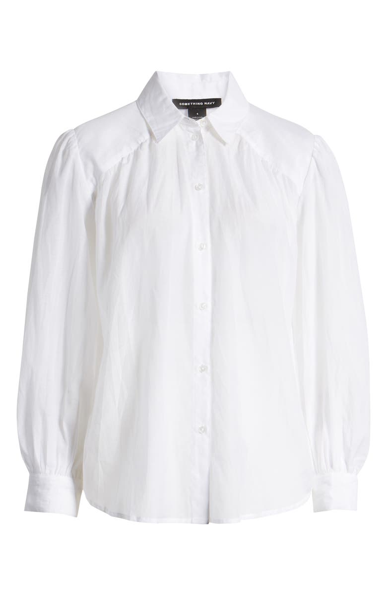 Something Navy Sheer Button-Up Shirt, Alternate, color, 