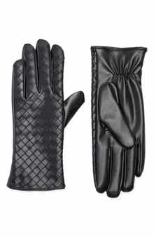 Vince Camuto Crosshatch Faux Leather Gloves