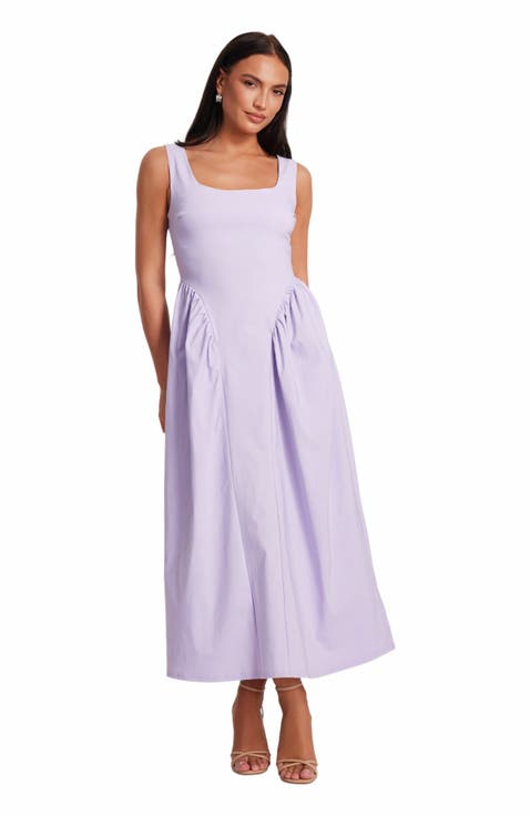 gold and white dresses for women DRESS – Sophia Pakistan Color:Cottage Rose Dusk Blue NEW ARRIVAL Simkhai Jazz cotton-blend poplin