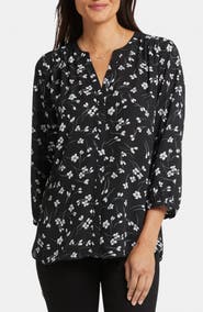 NYDJ Print Pintuck Top