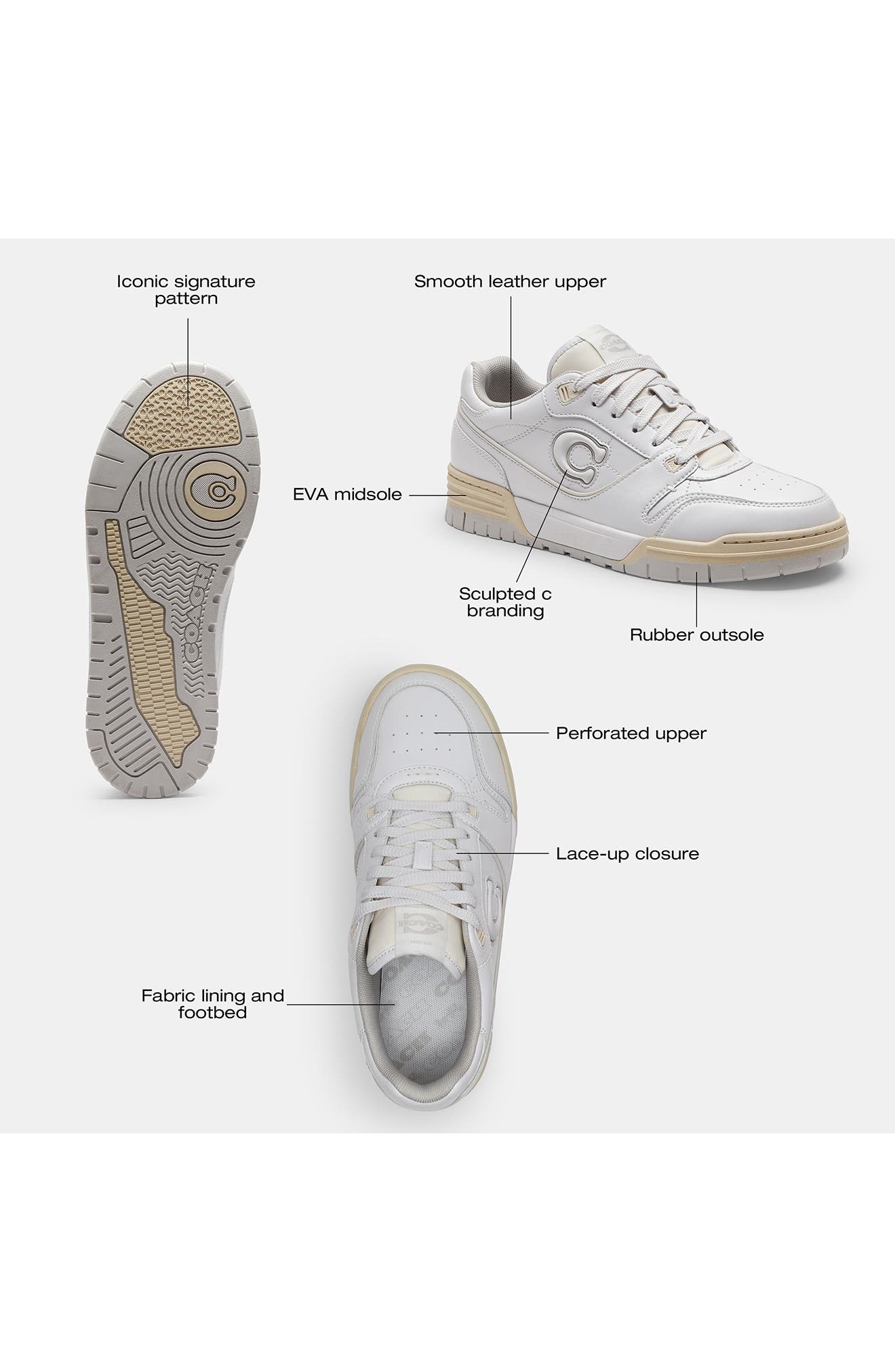 COACH Soho Signature Sneaker, Alternate, color, Ivory Multi