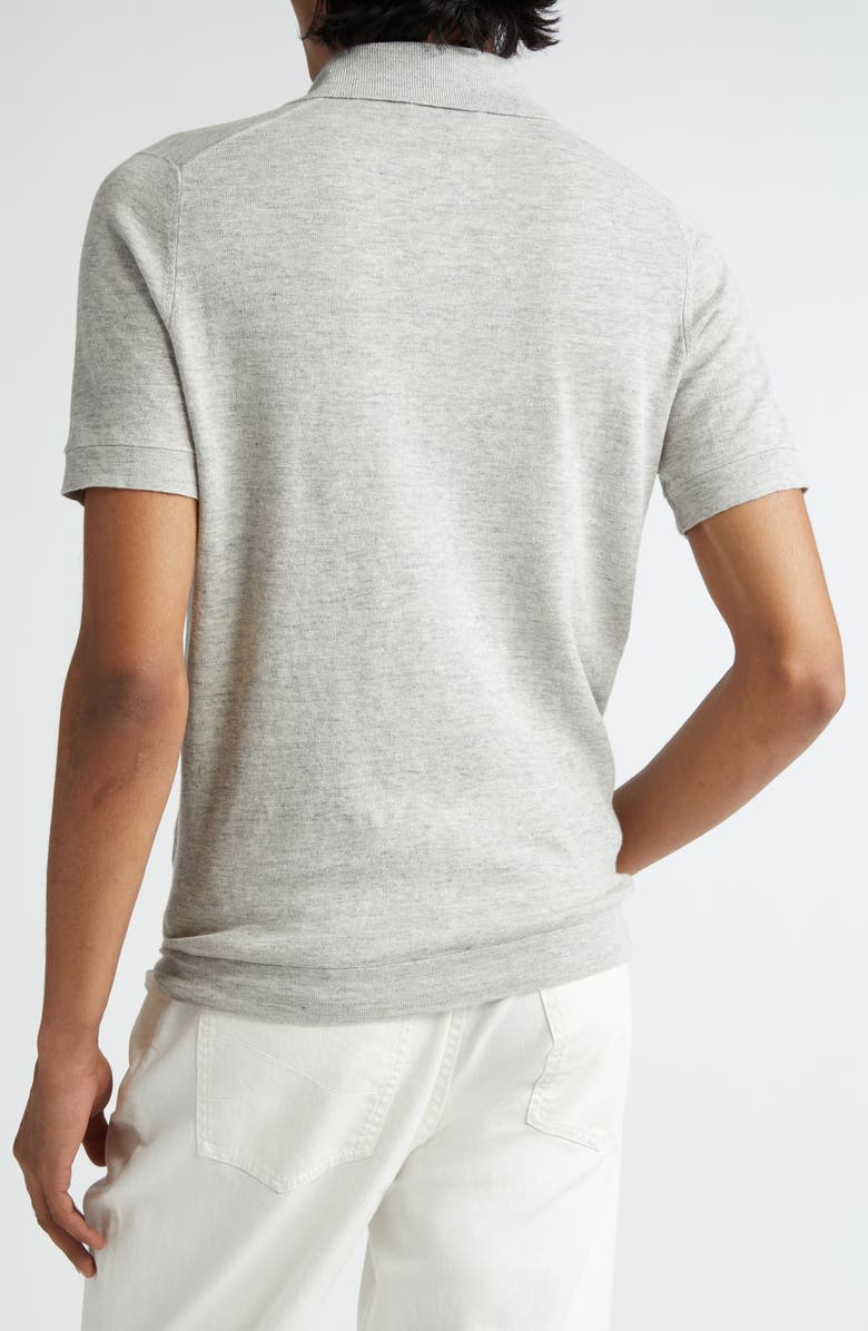 Brunello Cucinelli Linen & Cotton Short Sleeve Polo, Alternate, color, 