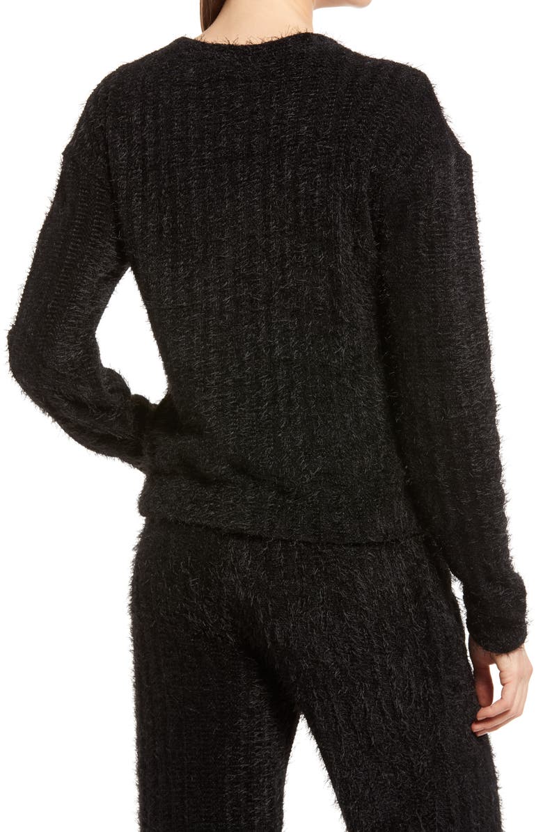 KENDALL + KYLIE V-Neck Eyelash Sweater, Alternate, color, 